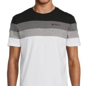 Ben Sherman Crewneck Short Sleeves T-Shirt Logo Detail Color Block Black…
